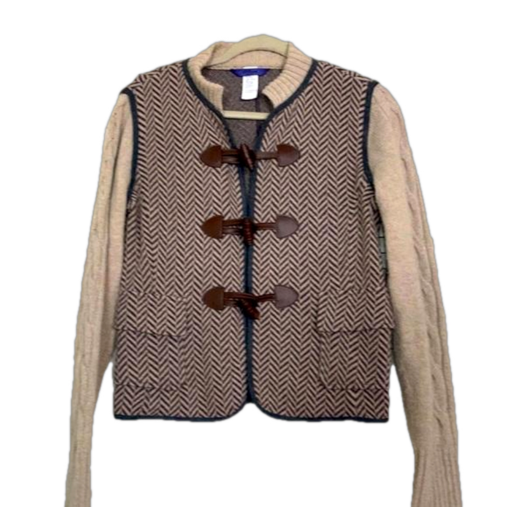 les Copains( Blue)gray w/toggles cardigan. Sz 44.